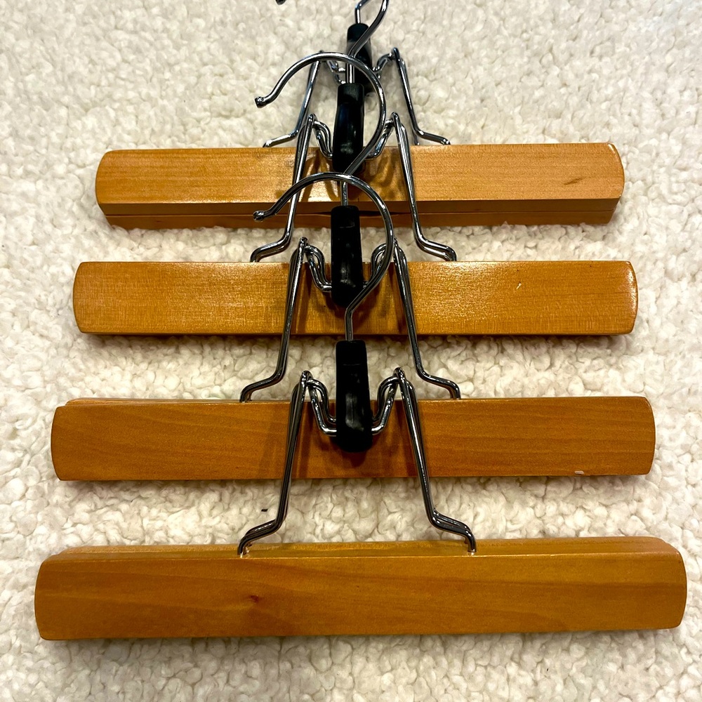 4 Wooden trouser/pants hangers